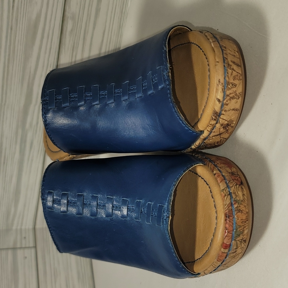 NEW B.O.C Born Concept Blue Starlet Wedge Sandal w/Floral Decor Wedge Sz. 7 - Picture 5 of 8